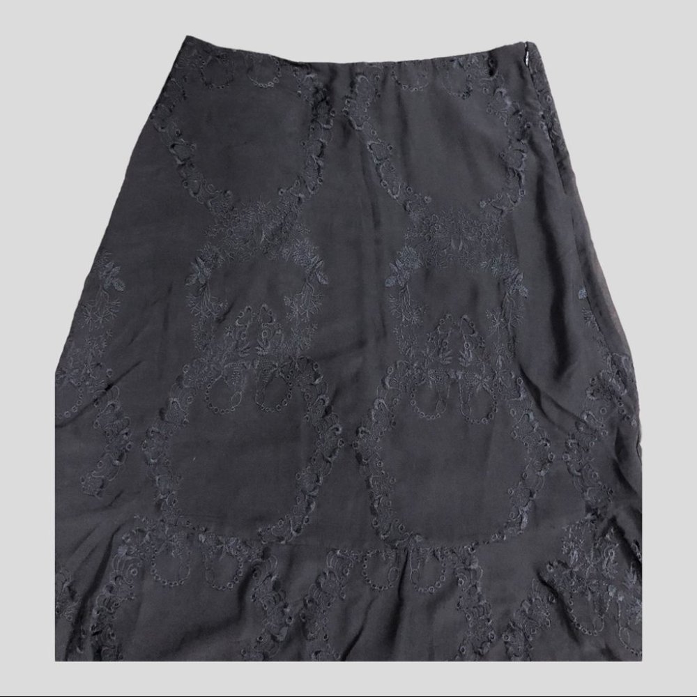 For Love And Lemons A-line Flared Lace/Embroidered Midi Skirt Fully Line Size S